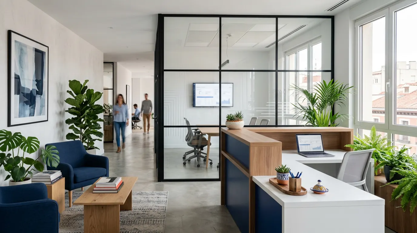 Oficina moderna de una empresa de software